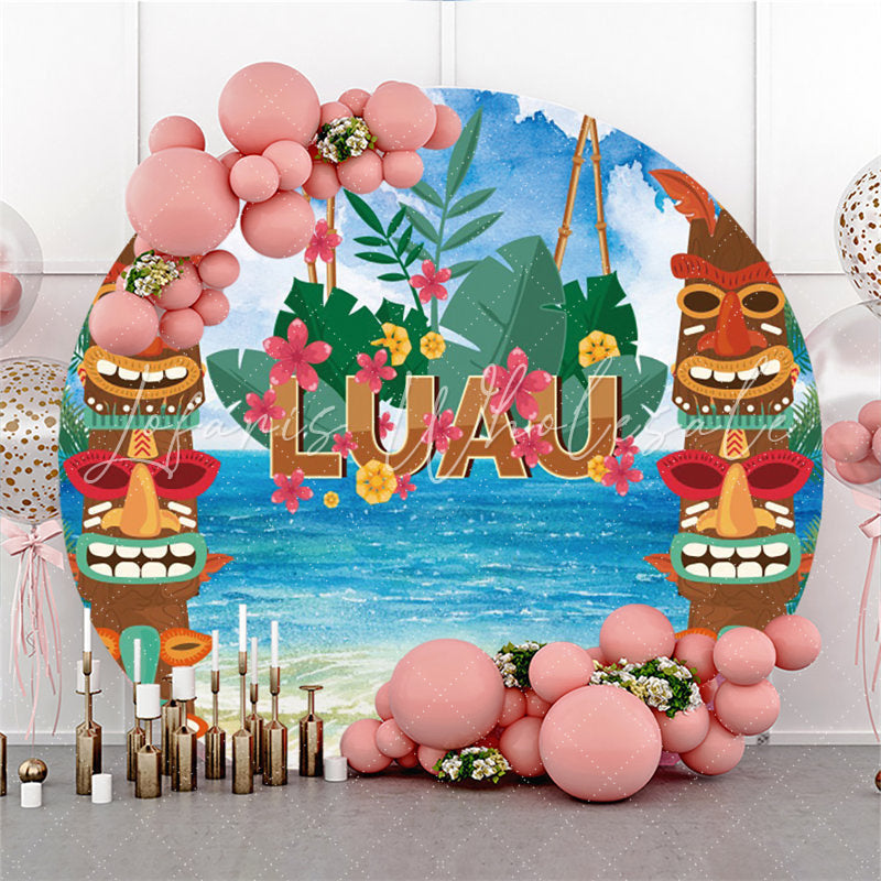 Lofaris Entertainment Hawaiian Theme Luau Party Round Backdrop