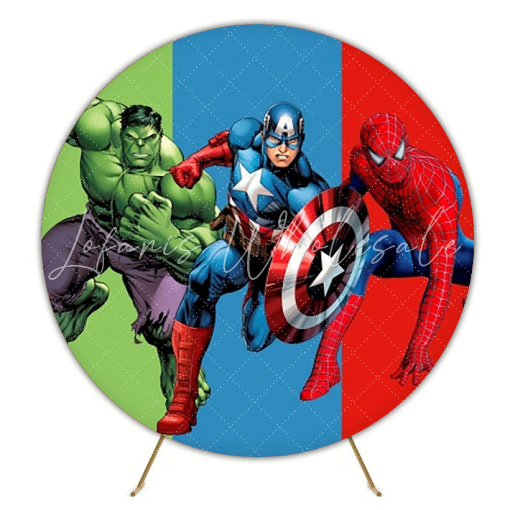 Epic Avengers Super Heroes Round Backdrop For Party Fun