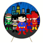 Epic Super Heroes Round Backdrop For Action-Packed Party Adventure