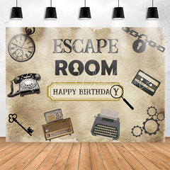Lofaris Escape Room Mystery Happy Birthday Party Backdrop