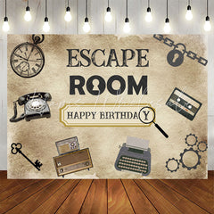 Lofaris Escape Room Mystery Happy Birthday Party Backdrop