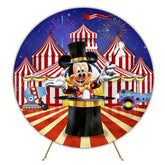 Exciting Circus Mickey Round Backdrop For A Fun-Filled Kids Party