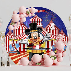 Exciting Circus Mickey Round Backdrop For A Fun-Filled Kids Party