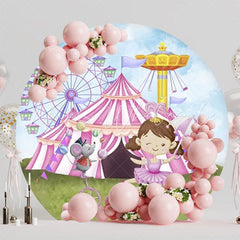 Exciting Circus Round Backdrop For Kids Fun Party Celebration