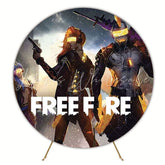 Exciting Free Fire Birthday Party Round Backdrop For Gamers Theme