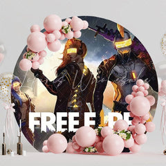 Exciting Free Fire Birthday Party Round Backdrop For Gamers Theme