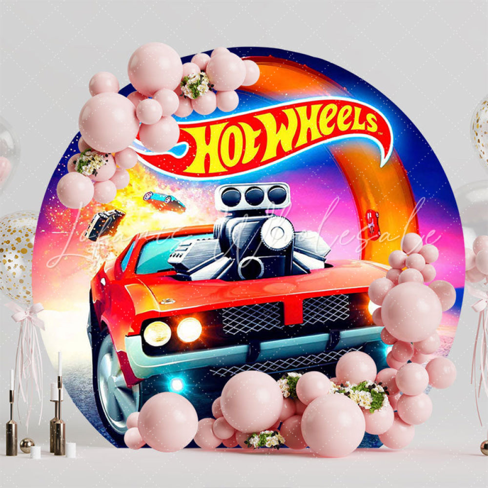 Exciting Hot Wheels Round Backdrop For Car-Lovers Celebration
