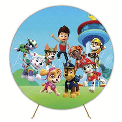 Exciting Paw Patrol Round Backdrop For Adventure Kids Party Fun
