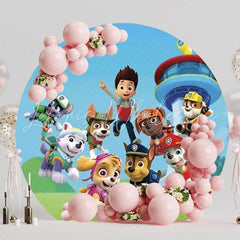 Exciting Paw Patrol Round Backdrop For Adventure Kids Party Fun