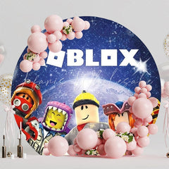 Exciting Roblox Round Backdrop For Gamers-Themed Kids Celebration