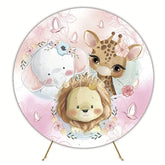 Exciting Safari Wildlife Round Backdrop For Adventure Party Decor