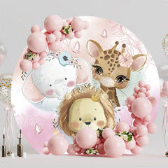 Exciting Safari Wildlife Round Backdrop For Adventure Party Decor