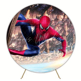 Exciting Spider-Man Super Heroes Round Backdrop For Action Party Theme