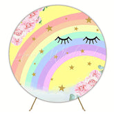 Eyes and Rainbow Colorful Round Backdrop for Fun Event