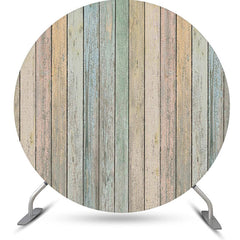 Lofaris Faded Wooden Wall Retro Simple Round Party Backdrop