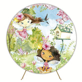 Fairies and Birds Round Backdrop for Magical Celebration