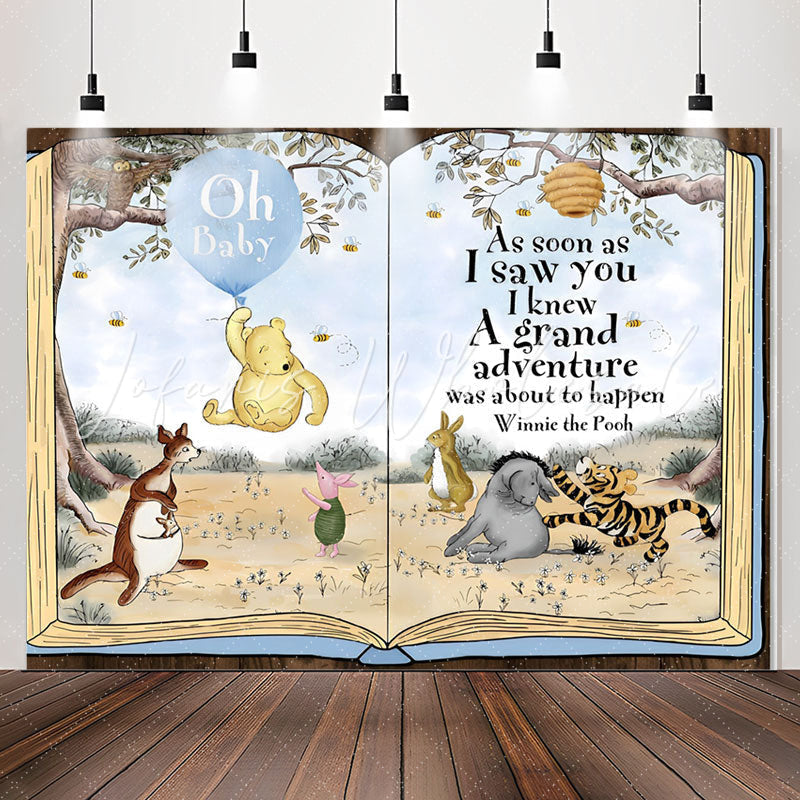 Lofaris Fairy Book Tree Cute Animals Baby Shower Party Backdrop