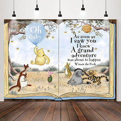 Lofaris Fairy Book Tree Cute Animals Baby Shower Party Backdrop