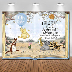 Fairy Book Tree Cute Animals Baby Shower Party Backdrop