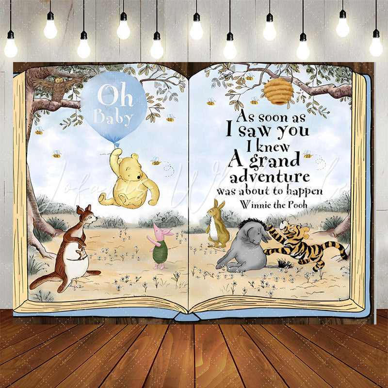 Lofaris Fairy Book Tree Cute Animals Baby Shower Party Backdrop