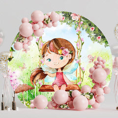 Fairy in Magic Forest Round Backdrop for Enchanted Theme