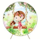 Fairy in Magic Forest Round Backdrop for Enchanted Theme
