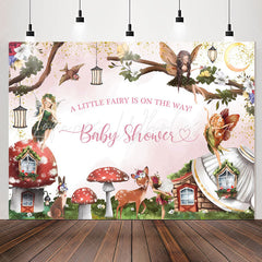 Lofaris Fairy Mushroom House Girls Baby Shower Backdrop