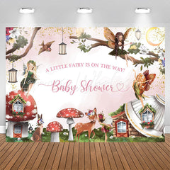 Lofaris Fairy Mushroom House Girls Baby Shower Backdrop