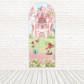 Fairy Pink Castle Magical Storybook Celebration Arch Backdrop