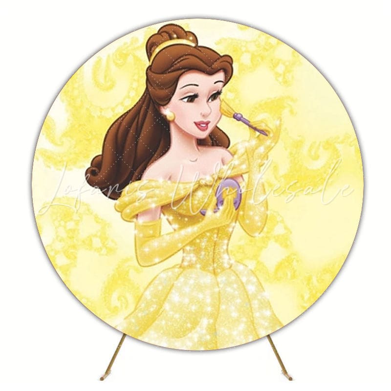 Fairy Tale Bella Princess Birthday Party Round Backdrop For Kids