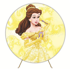 Fairy Tale Bella Princess Birthday Party Round Backdrop For Kids