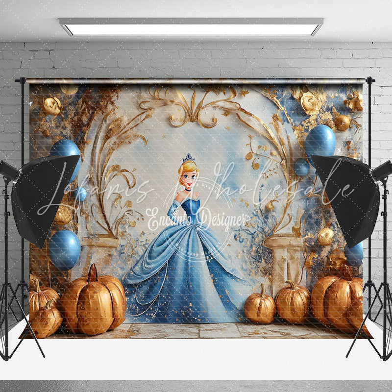 Fairy Tale Pumpkins Balloon Cinderella Photo Backdrop