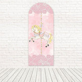 Fairytale Pink Carousel Arch Backdrop For Magical Celebrations