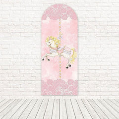 Fairytale Pink Carousel Arch Backdrop For Magical Celebrations