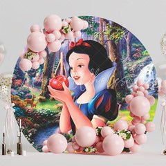 Fairytale Snow White Round Backdrop For Princess Party Celebration