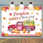 Lofaris Fall Pumpkin Leaves Photoshoot Backdrop for Party