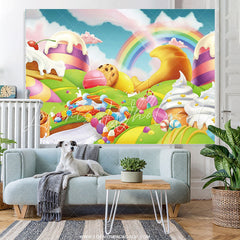 Lofaris Fantasy Candy Land Ice Cream Girl Birthday Backdrop
