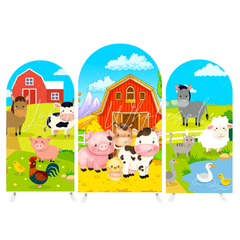 Farm Animal Them Barn Birthday Chiara Arch Backdrop Wall Cloth Cover