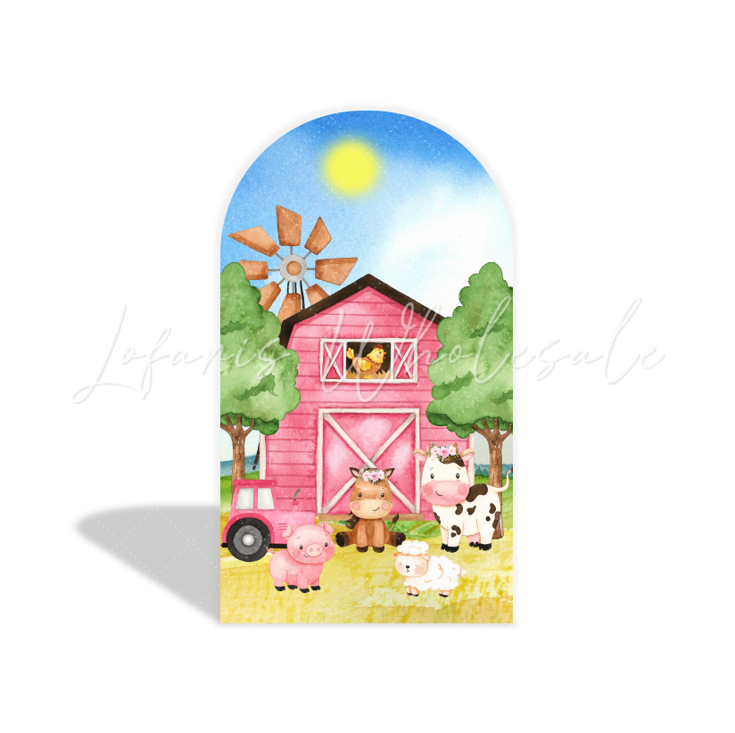 Farm arch Birthday Party Arch Backdrop Wall Cloth Cover