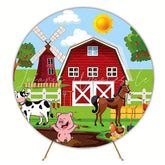 Farm Barn Rustic Round Backdrop for Party Event