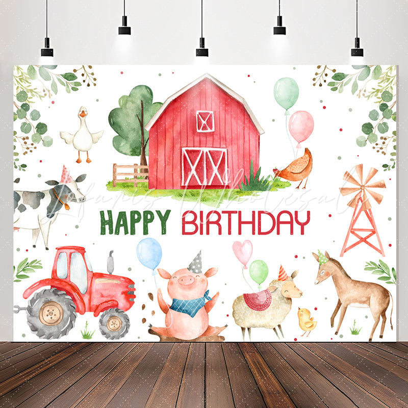 Lofaris Farm Livestock Tractor Animals Birthday Backdrop