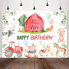 Lofaris Farm Livestock Tractor Animals Birthday Backdrop