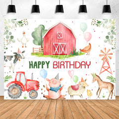 Lofaris Farm Livestock Tractor Animals Birthday Backdrop
