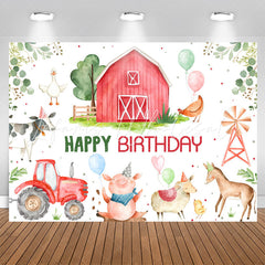 Lofaris Farm Livestock Tractor Animals Birthday Backdrop