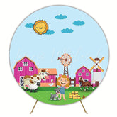 Farm Sky Country Round Backdrop for Outdoor Celebration