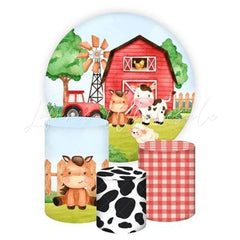 Farm Themed Round Backdrop and Cylinder Kit for Farm Parties