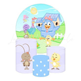 Farm Themed Round Backdrop and Cylinder Kit for Kids