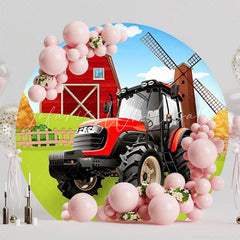 Farm Tractor Country Round Backdrop For Rustic Party Theme