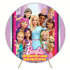 Fashionable Barbie Round Backdrop For Birthday Party Celebration