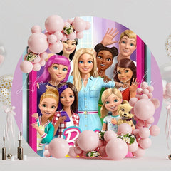 Fashionable Barbie Round Backdrop For Birthday Party Celebration